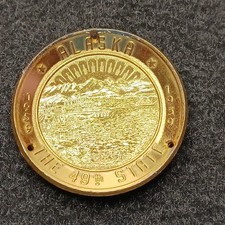 1959 Fairbanks Alaska $1 In Trade Commemorative Co-Operative Token - Gold Pan