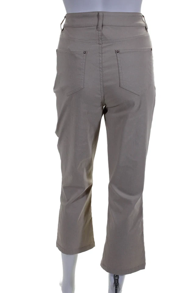 Pantalones al tobillo Renuar para mujer con cierre de botones cinco bolsillos pierna recta beige talla 6 Foto 3 de 4