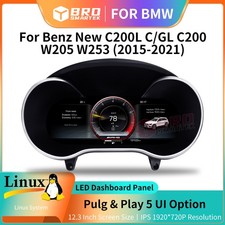 12.3" LCD Digital Instrument Cluster Dash For Mercedes C GLC W205 X253 2015-2021