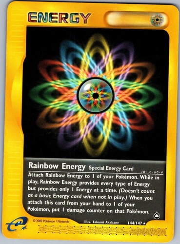 Rainbow Energy 144/147 Rare Aquapolis Pokemon Lightly Played