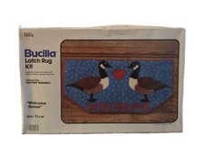 Bucilla Latch Rug "Welcome Geese" 17"x34" Canada Geese Sealed New NOS Vintage