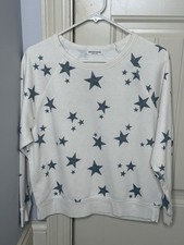 Grayson Threads Women's Ivory Star Crewneck Sweatshirt Small