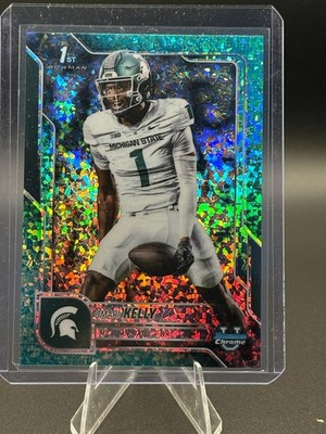 Omari Kelly 2025 Bowman Chrome U 1st Aqua Mini Diamond /325 Michigan