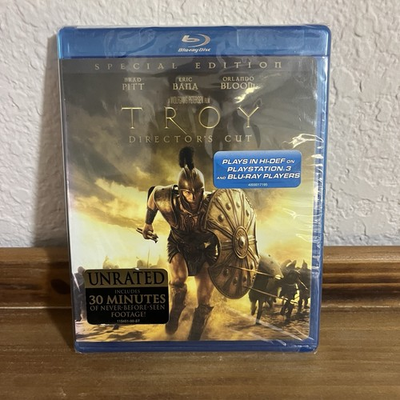 #ad TROY Director#x27;s Cut Blu ray Brad Pitt Eric Bana UNRATED New Sealed D19 $15.99