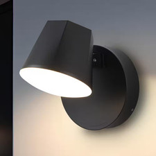 7.25In. Modern Black Aluminum LED Outdoor Indoor Outdoor Hardwired Wall Lantern