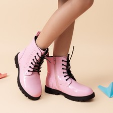 Boys Girls Kids Side Zipper Fashion Boots Combat Boots Waterproof Ankle Boots