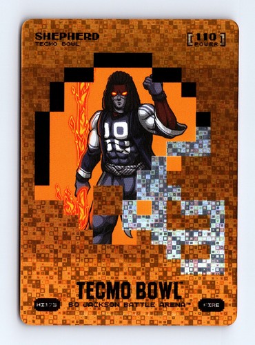 Bo Jackson Battle Arena TECMO BOWL #HI173 Shepherd Helmet Icon Battlefoil Fire