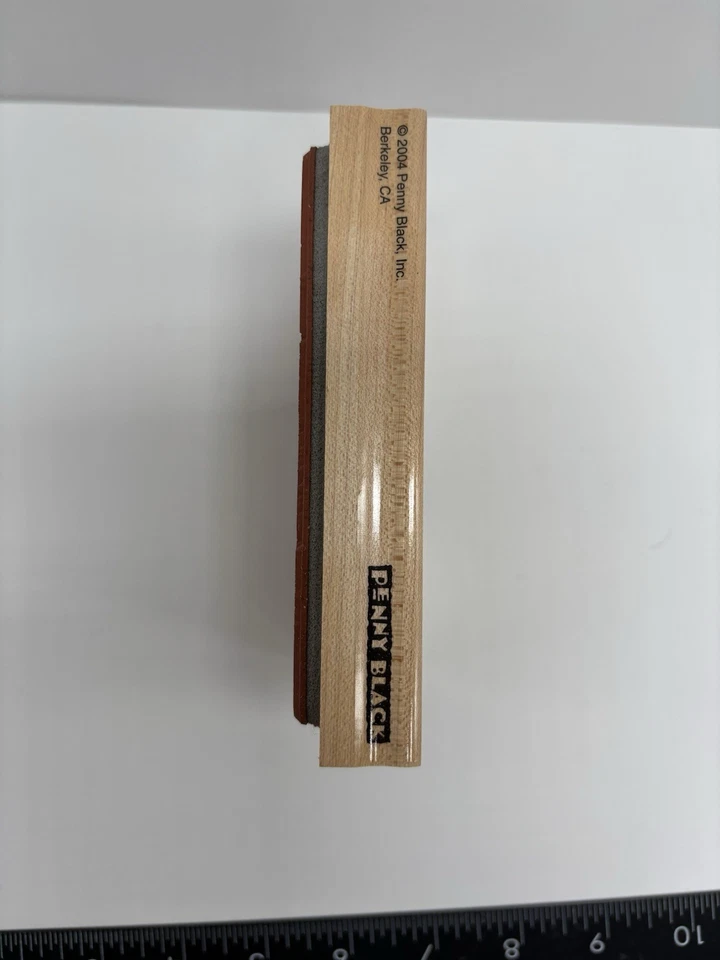 Penny Negro Invierno Madera Paisaje Ciervo Cielo en la Tierra Grande Sello de Goma ¡Nuevo! Foto 4 de 4