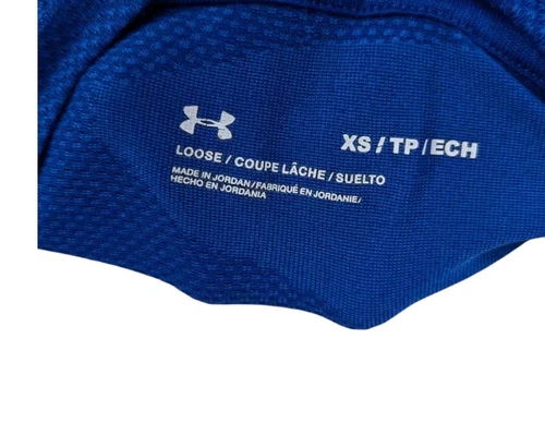 Under Armour Blue Camo Shirt Loose Size XS Camouflage Mens Short Sleeve - Picture 7 of 8