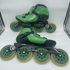 VANILLA 7000 Series GREEN INLINE SPEED SKATES 4-WHEEL Size Men's 8 Women's 9