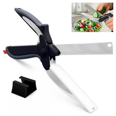 2 in 1 Kitchen Scissors for Food Stainless Steel 9.5 Tomato Knife Chops