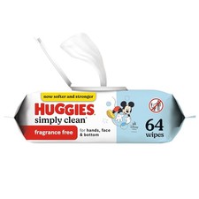 Huggies Simply Clean Unscented Baby Wipes, 64 Count Flip-Top Pack