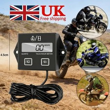 LCD Digital Tach Hour Meter Gauge Motorcycle Dirt Bike Tachometer Job Timer Tiny