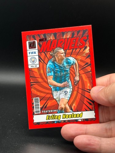 Erling Haaland 2023-24 Panini Donruss FIFA Net Marvels lámina roja #11 RARO - Imagen 3 de 3
