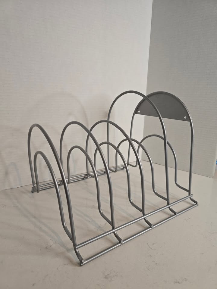 Rubbermaid 4 Tier Heavy-Duty Pot Pan Organizer Racks Cookware Lids Holder Gray