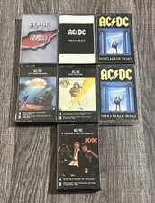 Lot of 7 AC/DC Cassette Tape Who Made Who Back In Black High Voltage Razors Edge
