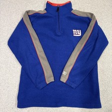 New York Giants Sweater Youth Large Blue NFL Football Quarter Zip Fleece Reebok