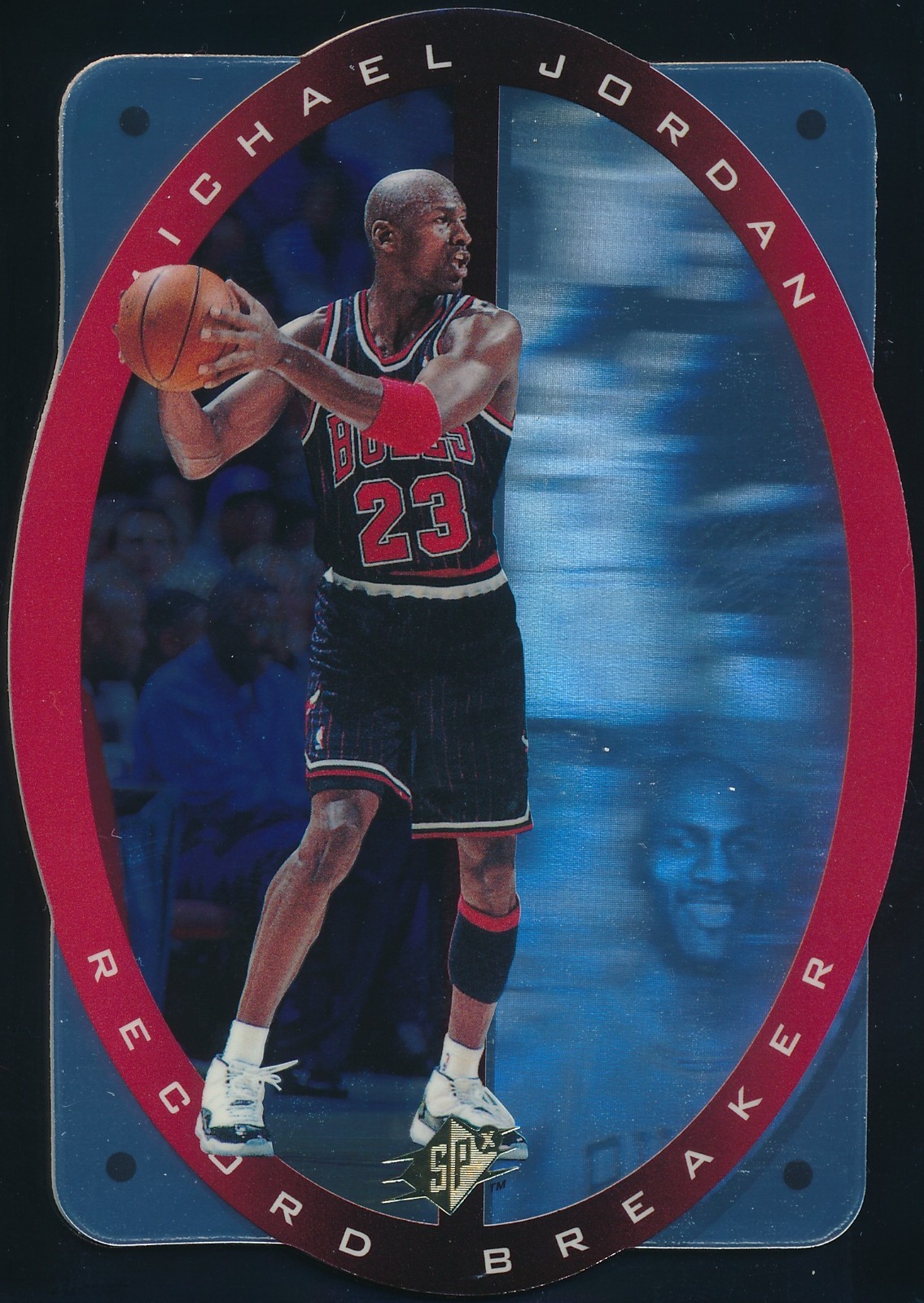 1996 UPPER DECK SPX MICHAEL JORDAN RECORD BREAKER HOLOVIEW CARD #R1