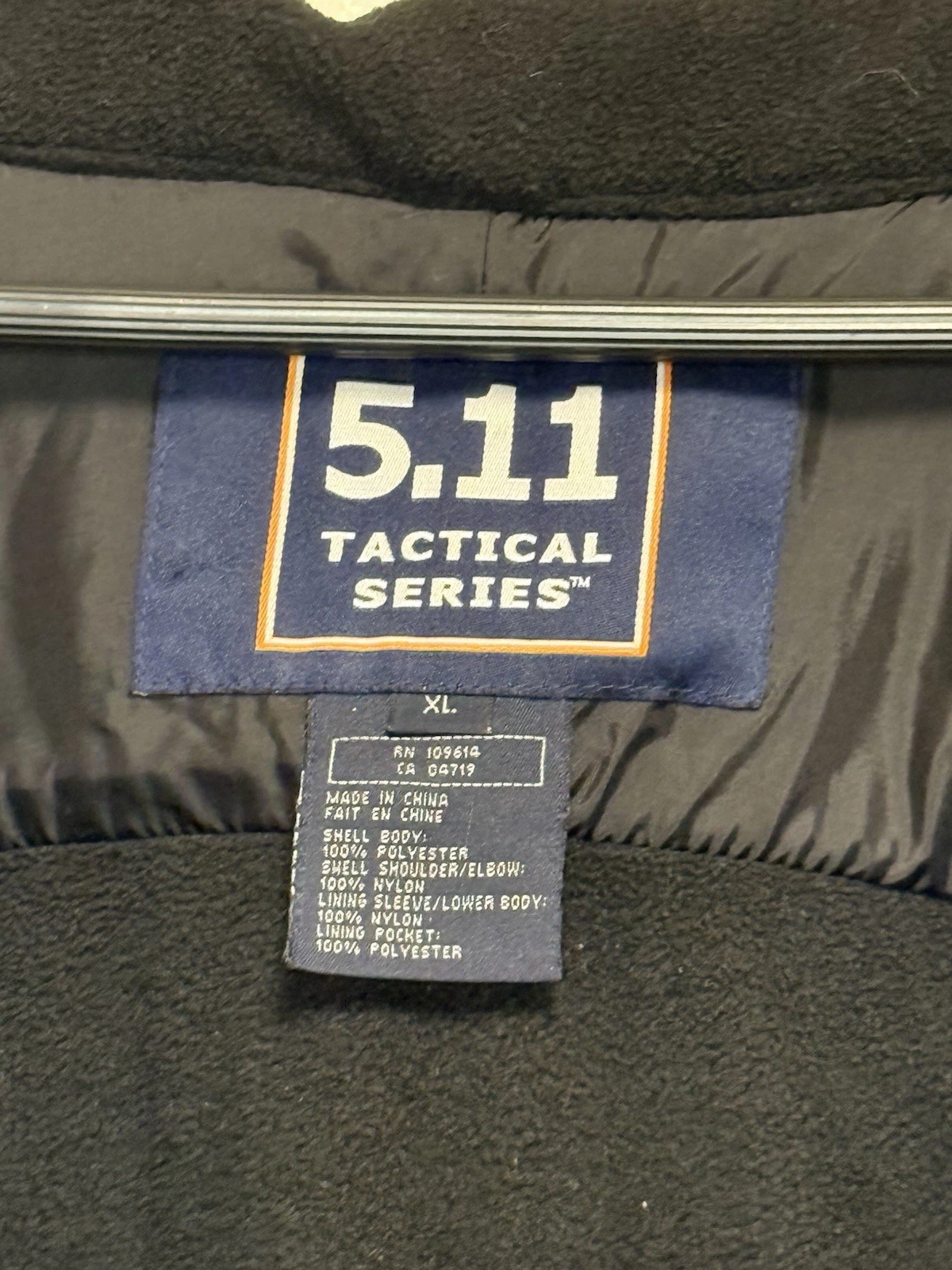 5.11 Tactical Series Black Fleece Full Zip Jacket w/ Zipped Pockets XL 109614 image 4