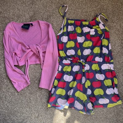 Mini Boden Sommer Cropped Strickjacke Und Jersey Spielanzug 7-8 Jahre