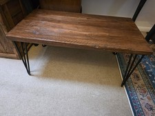 Rustic/ Reclaimed Solid Wood Coffee Table With Hairpin Legs