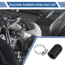 1 Set 30mm L 20mm/0.79" ID Car Silicone Rubber Hose End Cap with Clamps