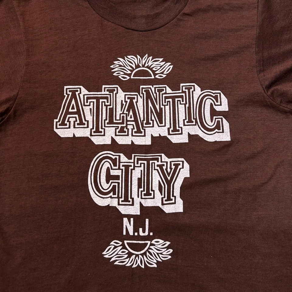 70s Vintage Atlantic City T-shirt Single Stitch New Jersey Travel Text graphic. - Image 4 of 4