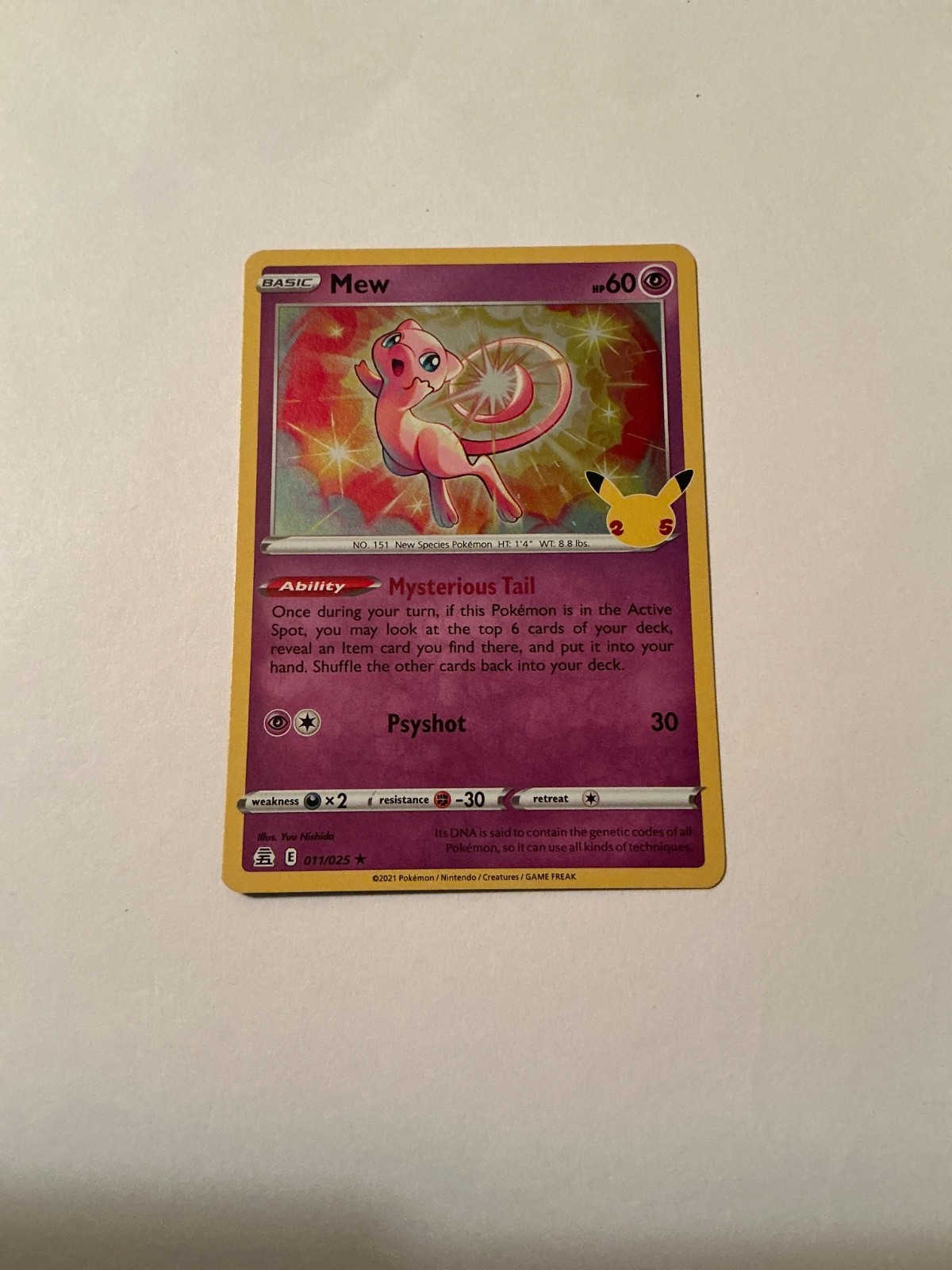 2021 Pokémon 2021 Celebrations 25th Anniversary Mew Holo 011/025