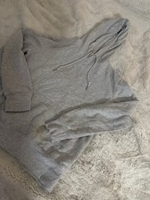 XS Grey Hoodie Pullover Strings Long Sleeve Unisex Extra Small