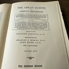 GREAT EVENTS FAMOUS HISTORIAN VOLUME XVIII 1905 HC JOHNSON HORNE RUDD AUSTIN
