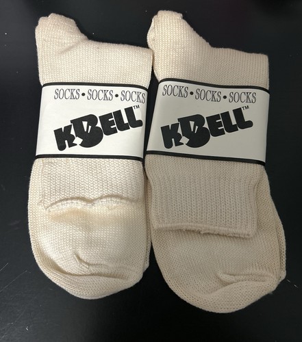 2 Vintage K BELL 9-11 Women's 90’s Y2K Mercerized Cotton nylon Socks Made In USA