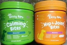 2 ZESTY PAWS MOBILITY HIP JOINT BEHAVIOR CALMING BITES DOGS 90 X2 180 CHEWS