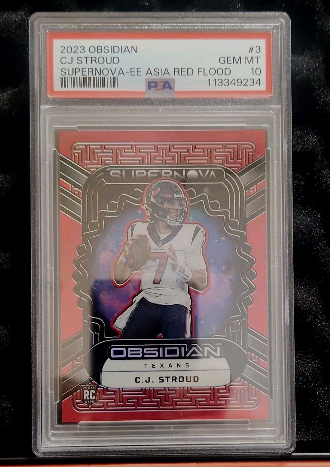 2023 Panini Obsidian - Supernova C.J. Stroud #3 Asia Red Flood Electric Etch ...