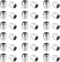 100Pcs 4Mm Loch Barrel Pattern Spacer Perlen Edelstahl Lose Perlen Metall Kleine