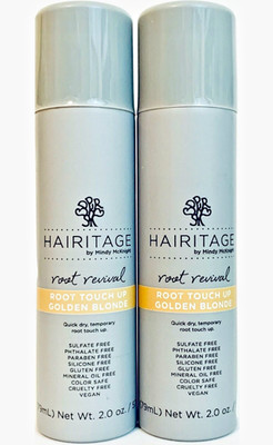 2 New Hairitage Hair Root Revival Touch Up Golden Blonde, Quick Dry Spray, 2 oz