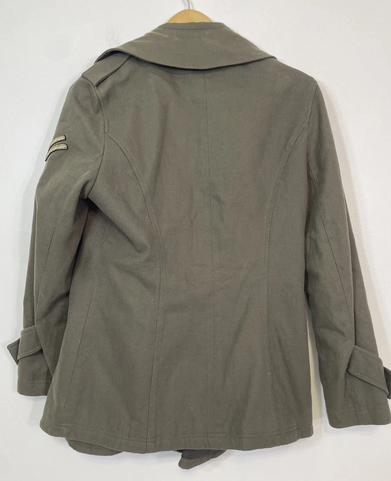 William Rast Steampunk Military Olive Gree Jacket Women's Sz Large - Image 3 of 4