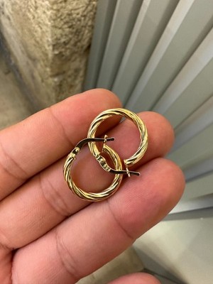 14 Karat Gold runde Creolen, 12 mm Röhrencreolen, klassische Creolen Huggies