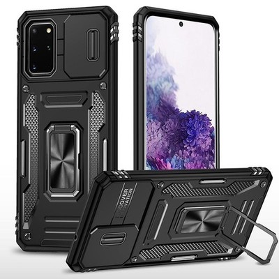 Für Samsung Galaxy S20+ Armor PC + TPU Camera Shield Phone Case (Schwarz)