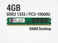 Kingston 4 GB DDR3 1333 MHz PC3-10600U DIMM Desktop RAM KVR1333D3N9/4G