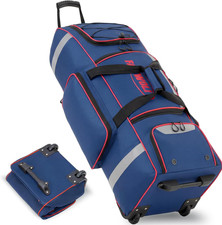 81L Rolling Baseball Bag with Wheels, Softball Catchers Gear Bags for 4 Bats (Fi