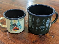 United By Blue Enamelware Mug Lot Of 2 Large And Medium Enamel Cup Camping