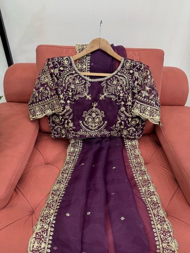 Latest New Launching Organza Silk Saree With Blouse For Women & Girls Wear - Picture 7 of 11