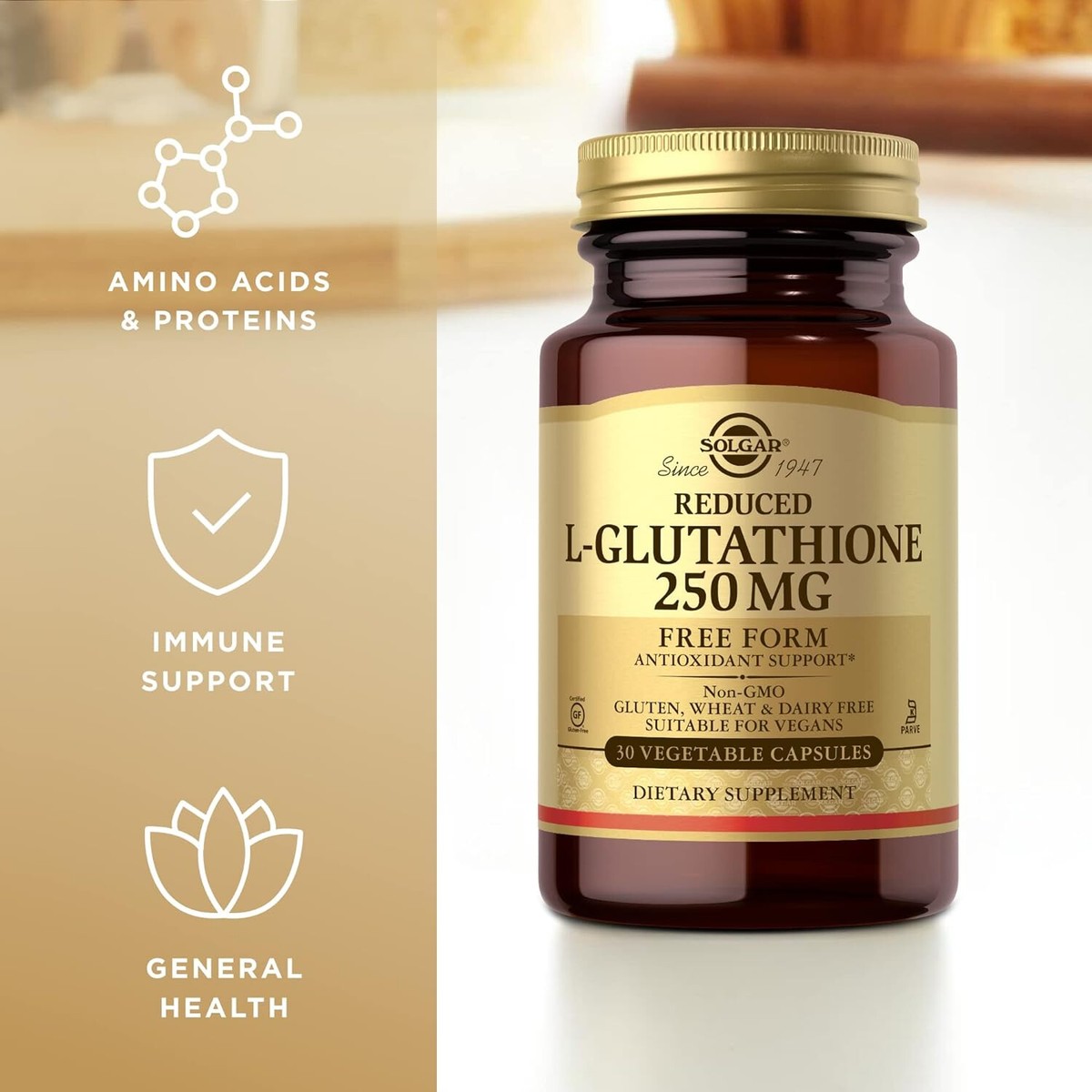 solgar glutathione skin whitening Solgar Reduced L-Glutathione 250 mg, 30 Vegetable Capsules