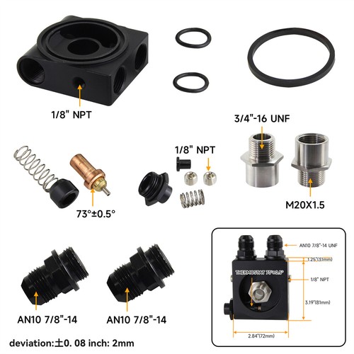 Thermostat 22 Row Oil Cooler Kit for Nissan Z33 350Z 2003-08 Z34 370Z 2009-17 - Picture 5 of 9