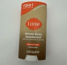 10X - Lume Whole Body Deodorant Smooth Solid Stick Vanilla Bliss 2.6oz LOT OF 10