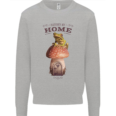 Nature My Home Mushroom Frog Herren Sweatshirt Jumper
