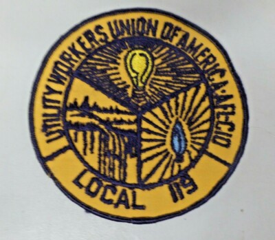 #ad Vintage Utility Workers Union of America AFL CIO Local 119 Patch Used Color $16.95
