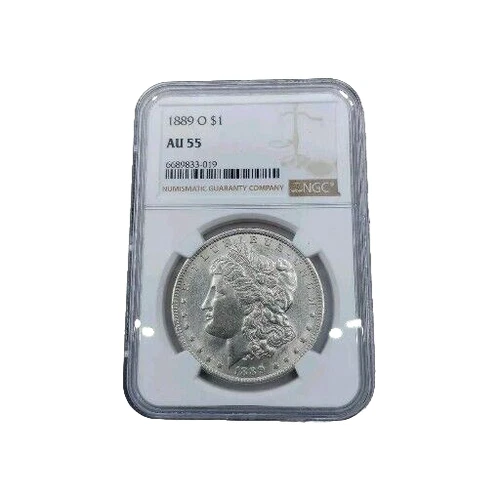 1889-O NGC AU-55 Morgan Silver Dollar, Blast White. Undergraded!!!