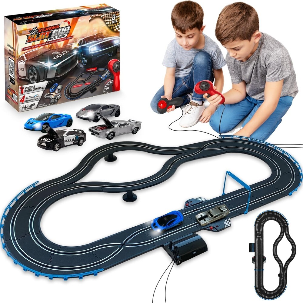 Slot Car Race Track Set Electric Powered Race Track Dual Racing Car Track Set