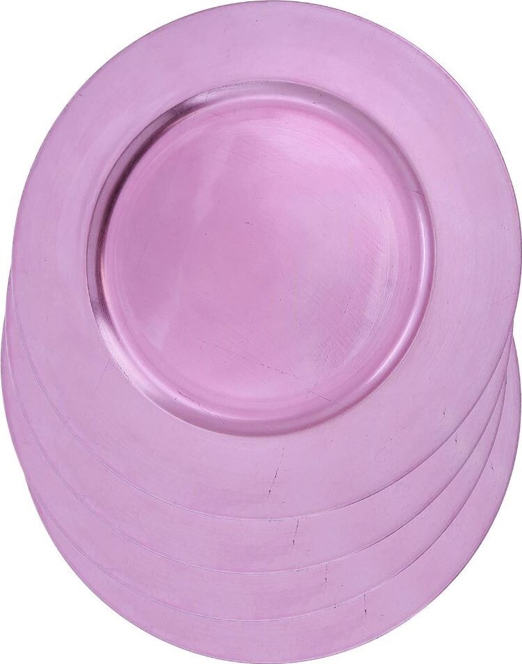 Plastic Charger Plates 4PC Set 13" Round Decorative Service Chop Dish Underplate